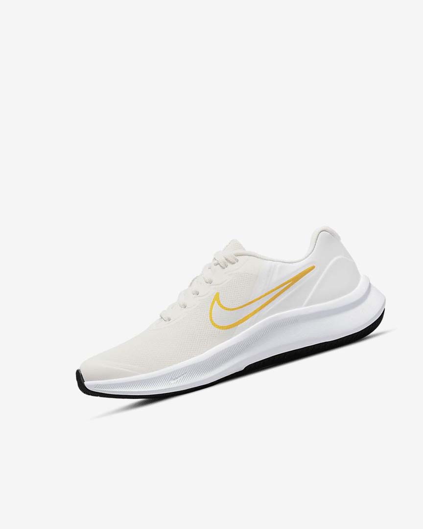 White / Gold / Multicolor Nike Star Runner 3 Boys\' Running Shoes | CA_4905