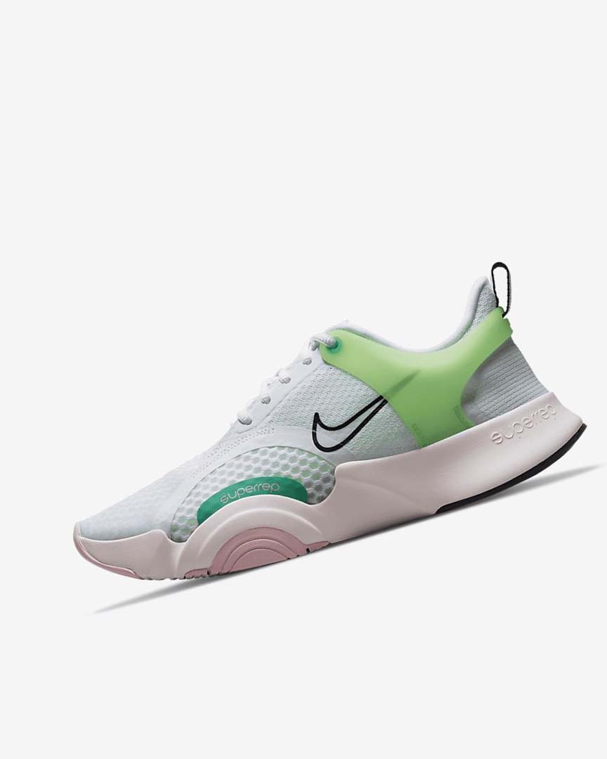 White / Green / Light Pink / Black Nike SuperRep Go 2 Women\'s Training Shoes | CA_2411