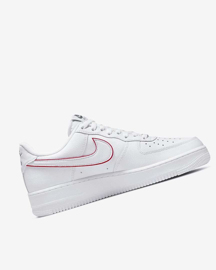 White / Green / Metal Silver / Red Nike Air Force 1 Men's Sneakers | CA_3177