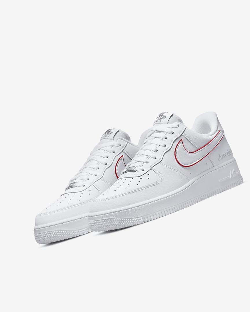 White / Green / Metal Silver / Red Nike Air Force 1 Men's Sneakers | CA_3177