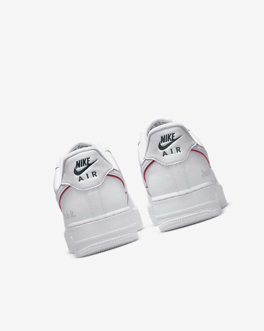 White / Green / Metal Silver / Red Nike Air Force 1 Men's Sneakers | CA_3177