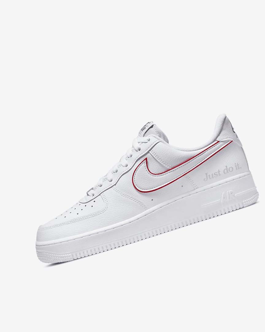 White / Green / Metal Silver / Red Nike Air Force 1 Men\'s Sneakers | CA_3177