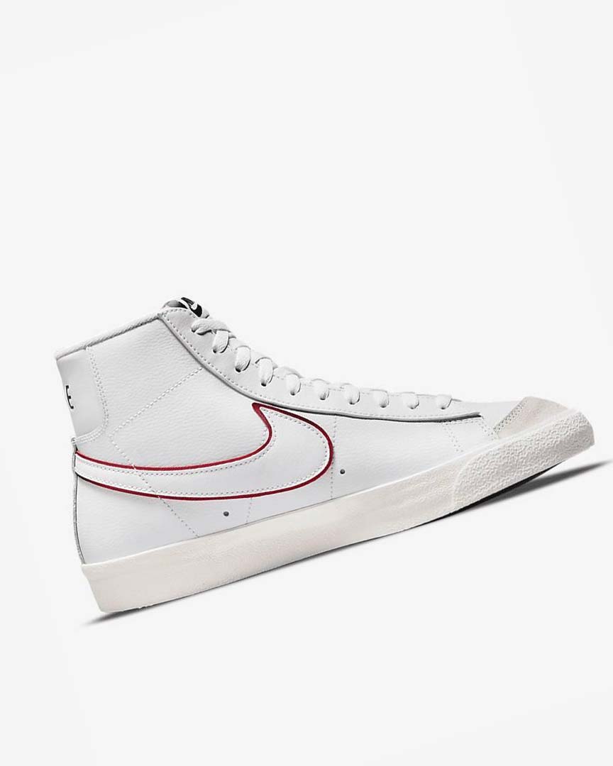 White / Green / Metal Silver / Red Nike Blazer Mid '77 Men's Sneakers | CA_4746