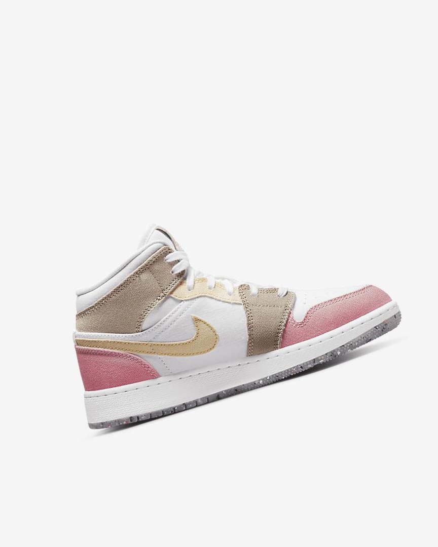 White / Green Nike Air Jordan 1 Mid SE Girls' Sneakers | CA_2363