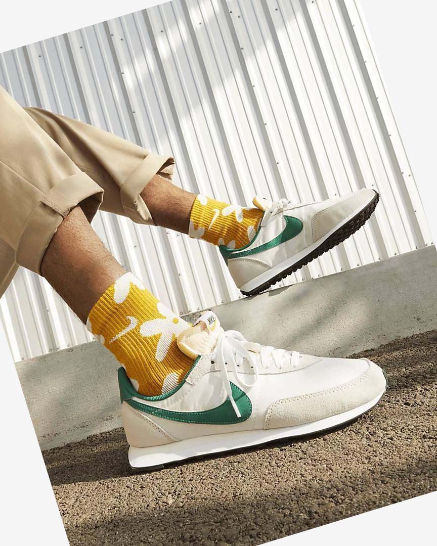 White / Green Nike Waffle Trainer 2 Men's Casual Shoes | CA_4816