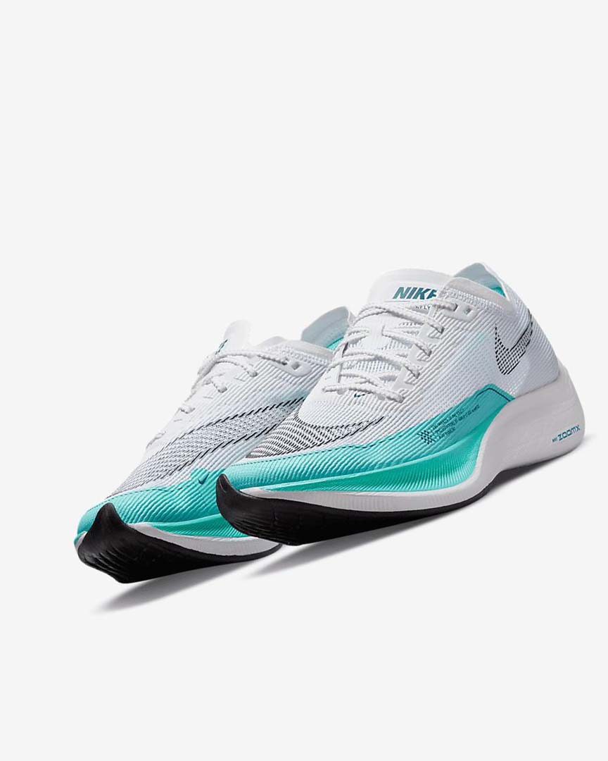 White / Green / Turquoise / Black Nike ZoomX Vaporfly Next% 2 Women's Running Shoes | CA_4928