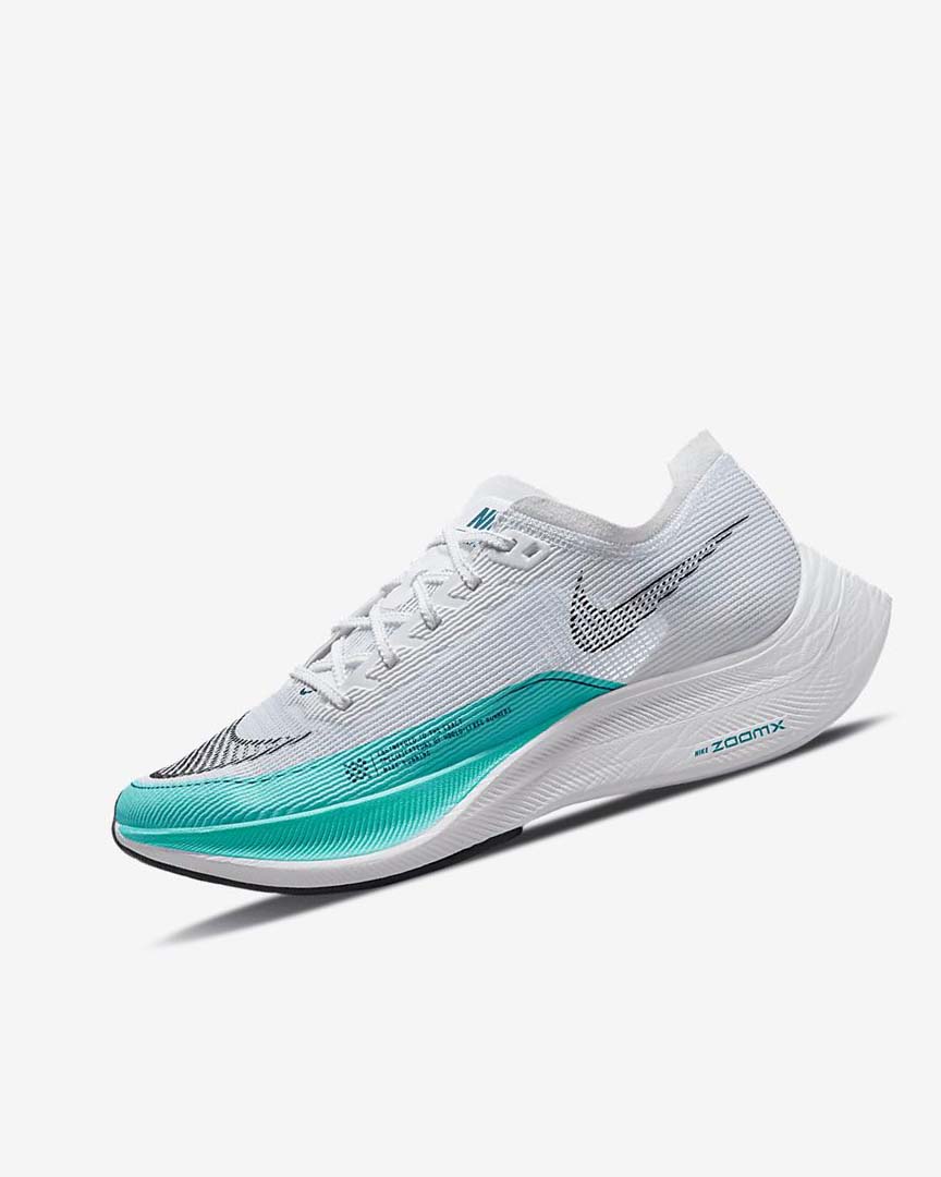 White / Green / Turquoise / Black Nike ZoomX Vaporfly Next% 2 Women\'s Running Shoes | CA_4928