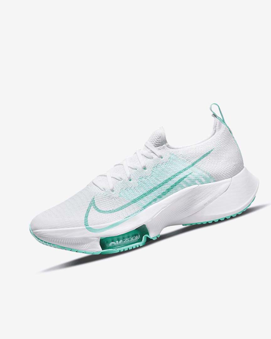 White / Green / Turquoise / Turquoise Nike Air Zoom Tempo NEXT% Women\'s Running Shoes | CA_5068