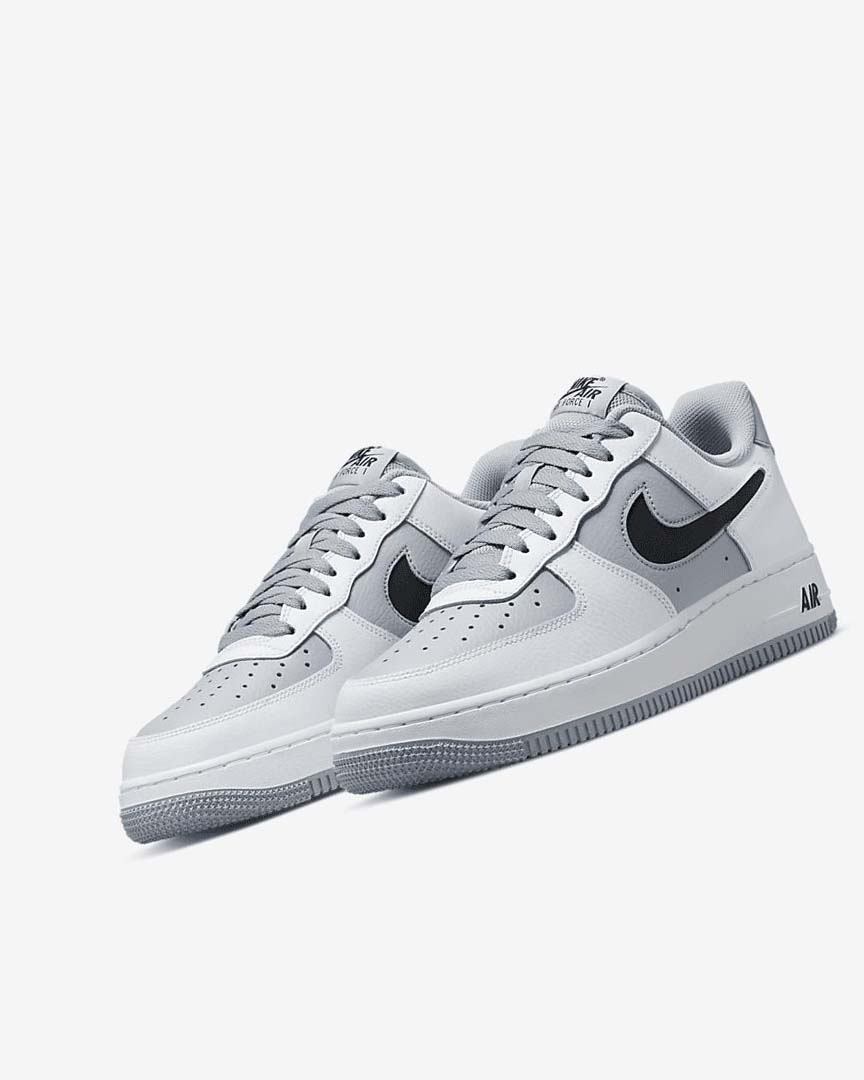 White / Grey / Black Nike Air Force 1 '07 LV8 Men's Sneakers | CA_2624