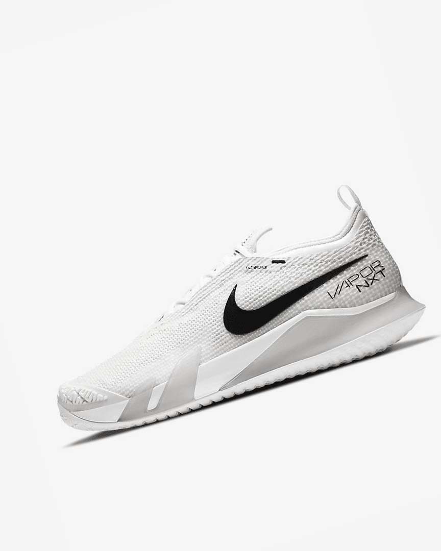White / Grey / Black Nike Court React Vapor NXT Men\'s Tennis Shoes | CA_5159