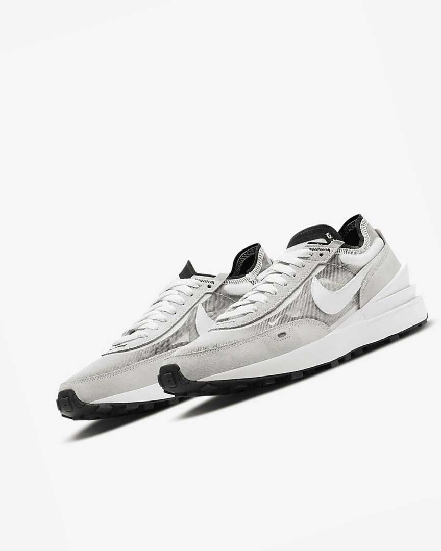 White / Grey / Black Nike Waffle One Men's Sneakers | CA_5048