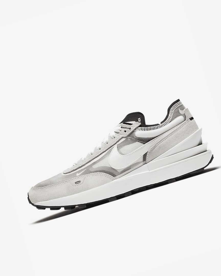 White / Grey / Black Nike Waffle One Men\'s Sneakers | CA_5048