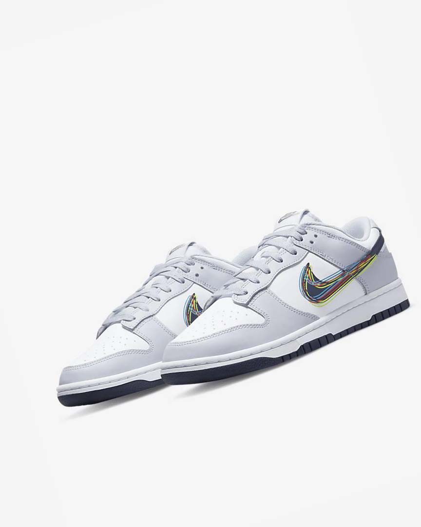White / Grey / Blue Nike Dunk Low Men's Sneakers | CA_2415