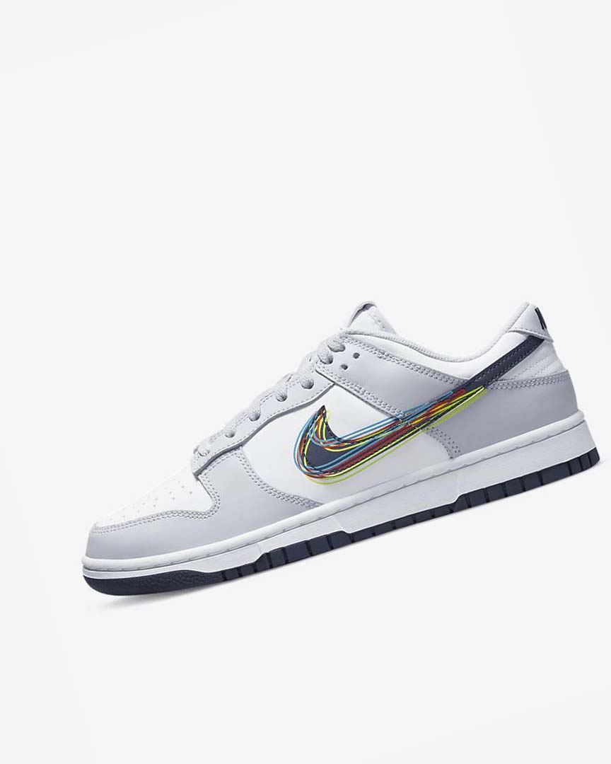 White / Grey / Blue Nike Dunk Low Men\'s Sneakers | CA_2415