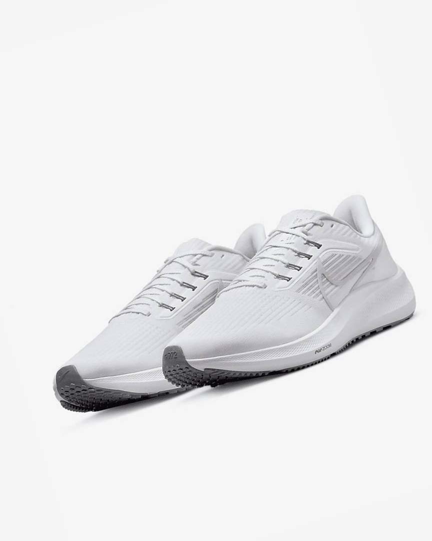 White / Grey / Grey / Grey Nike Air Zoom Pegasus 39 Men's Running Shoes | CA_2676