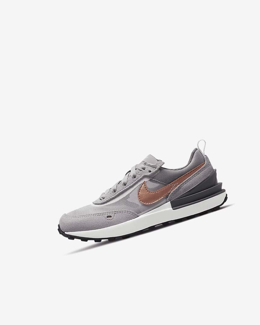 White / Grey / Metal Red Brown Nike Waffle One Girls\' Sneakers | CA_2921