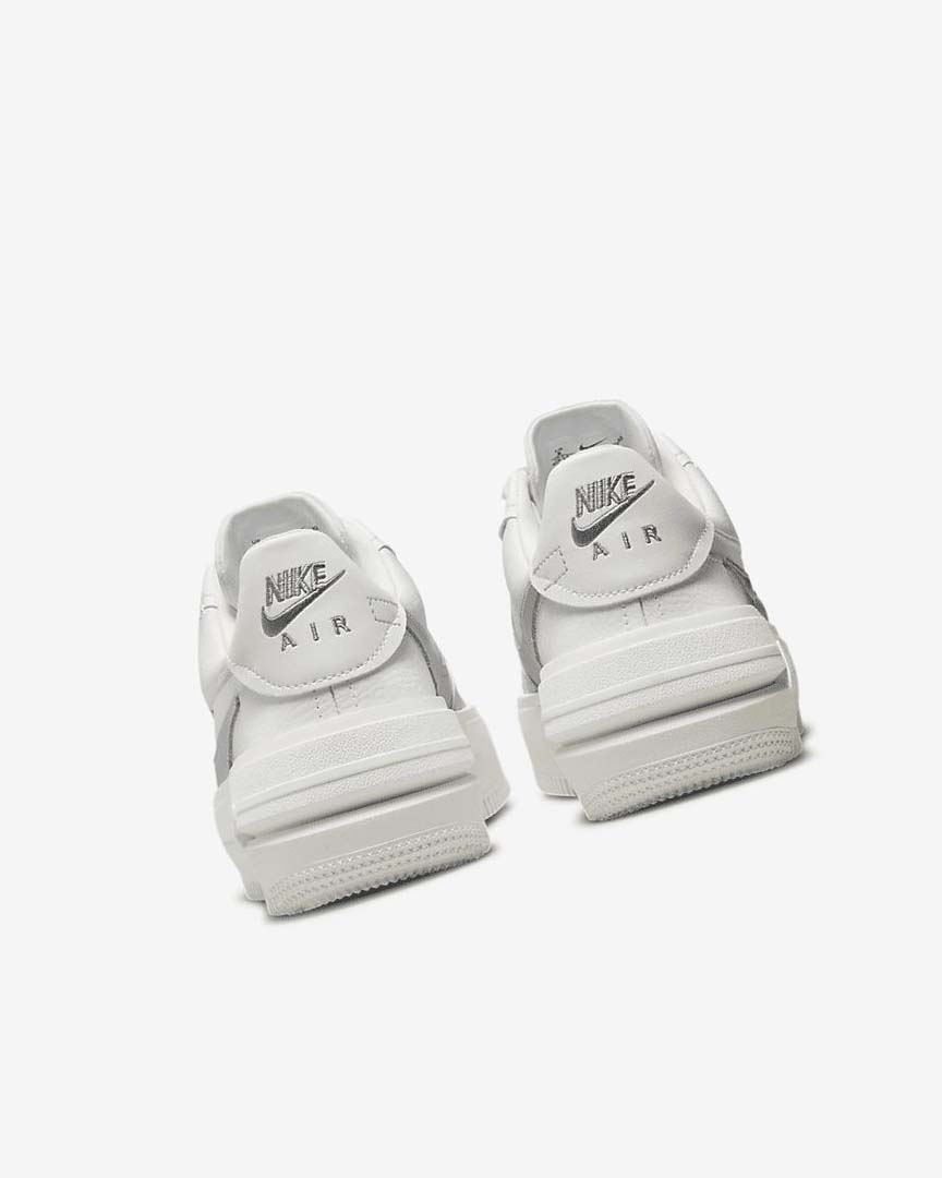 White / Grey / Metal Silver Nike Air Force 1 PLT.AF.ORM Women's Sneakers | CA_5592