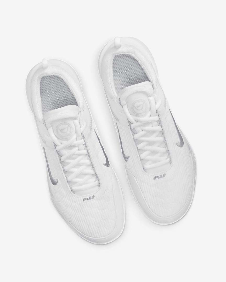 White / Grey / Metal Silver Nike Court Zoom NXT Women's Tennis Shoes | CA_5447