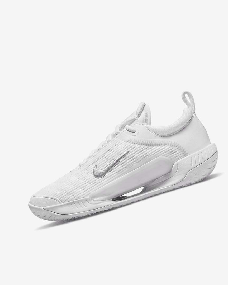 White / Grey / Metal Silver Nike Court Zoom NXT Women\'s Tennis Shoes | CA_5447