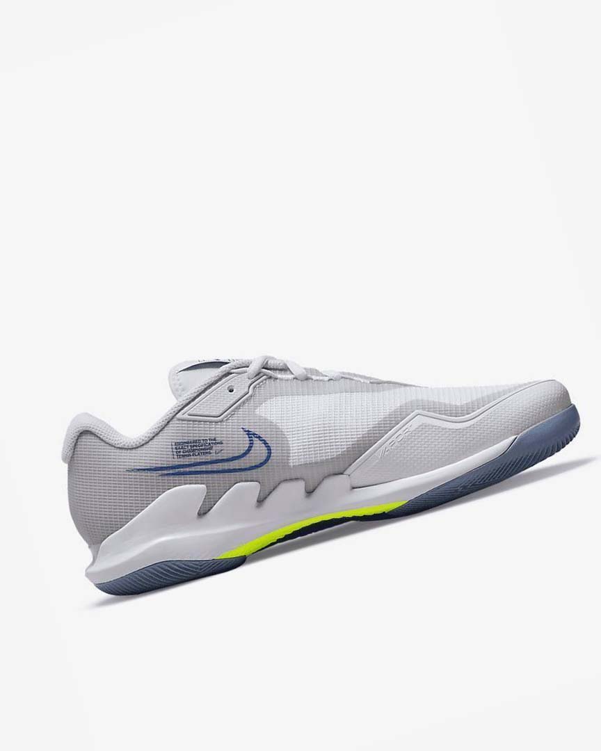 White / Grey / Navy Nike Court Air Zoom Vapor Pro Men's Tennis Shoes | CA_3248