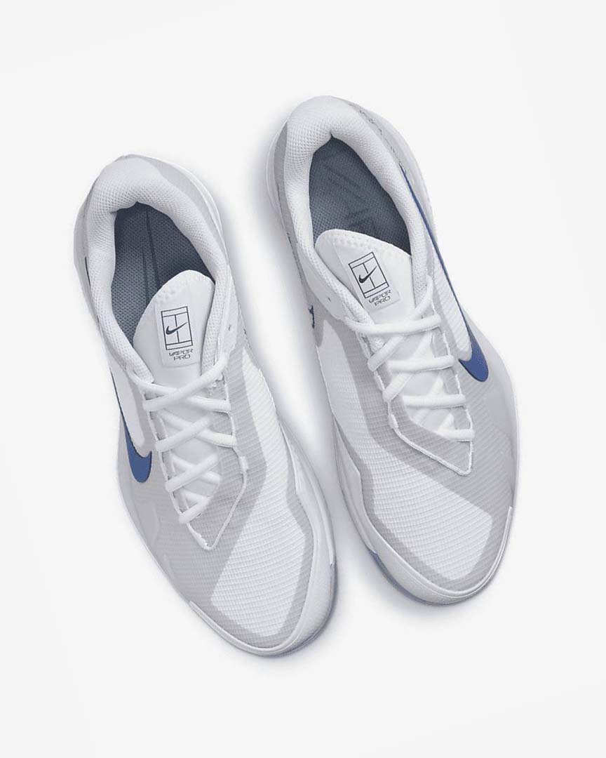 White / Grey / Navy Nike Court Air Zoom Vapor Pro Men's Tennis Shoes | CA_3248