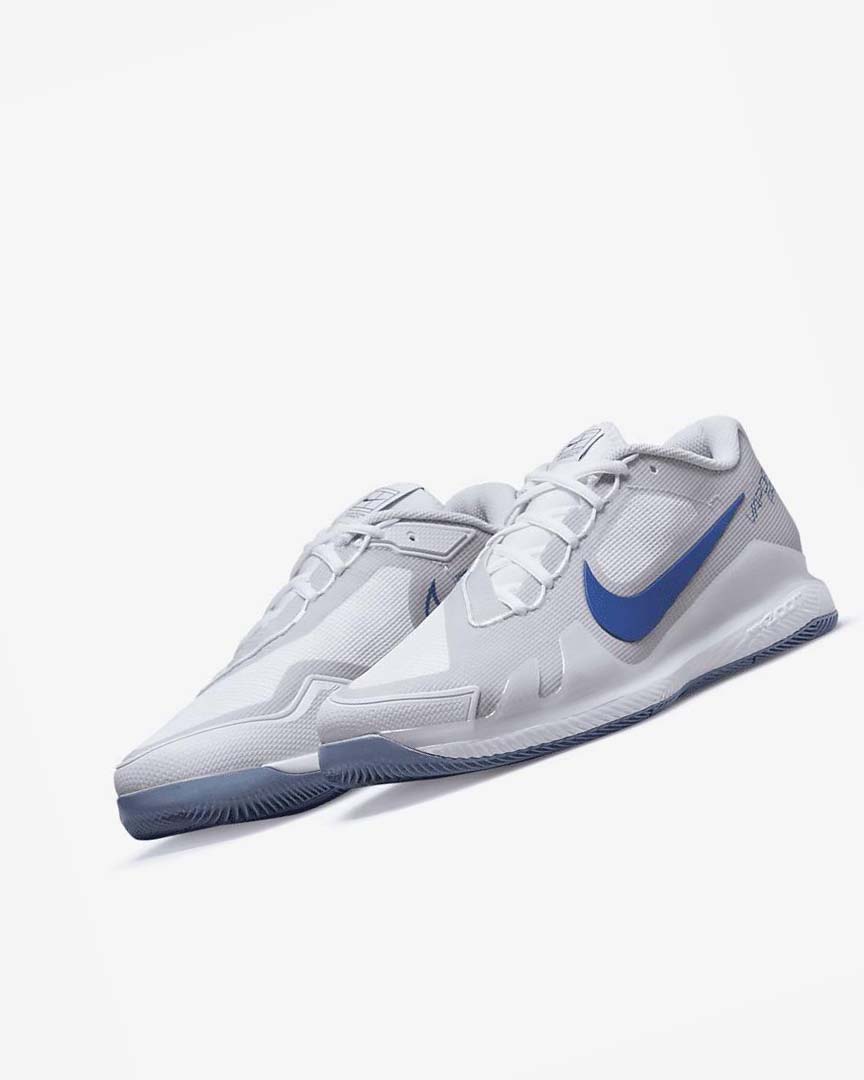 White / Grey / Navy Nike Court Air Zoom Vapor Pro Men's Tennis Shoes | CA_3248