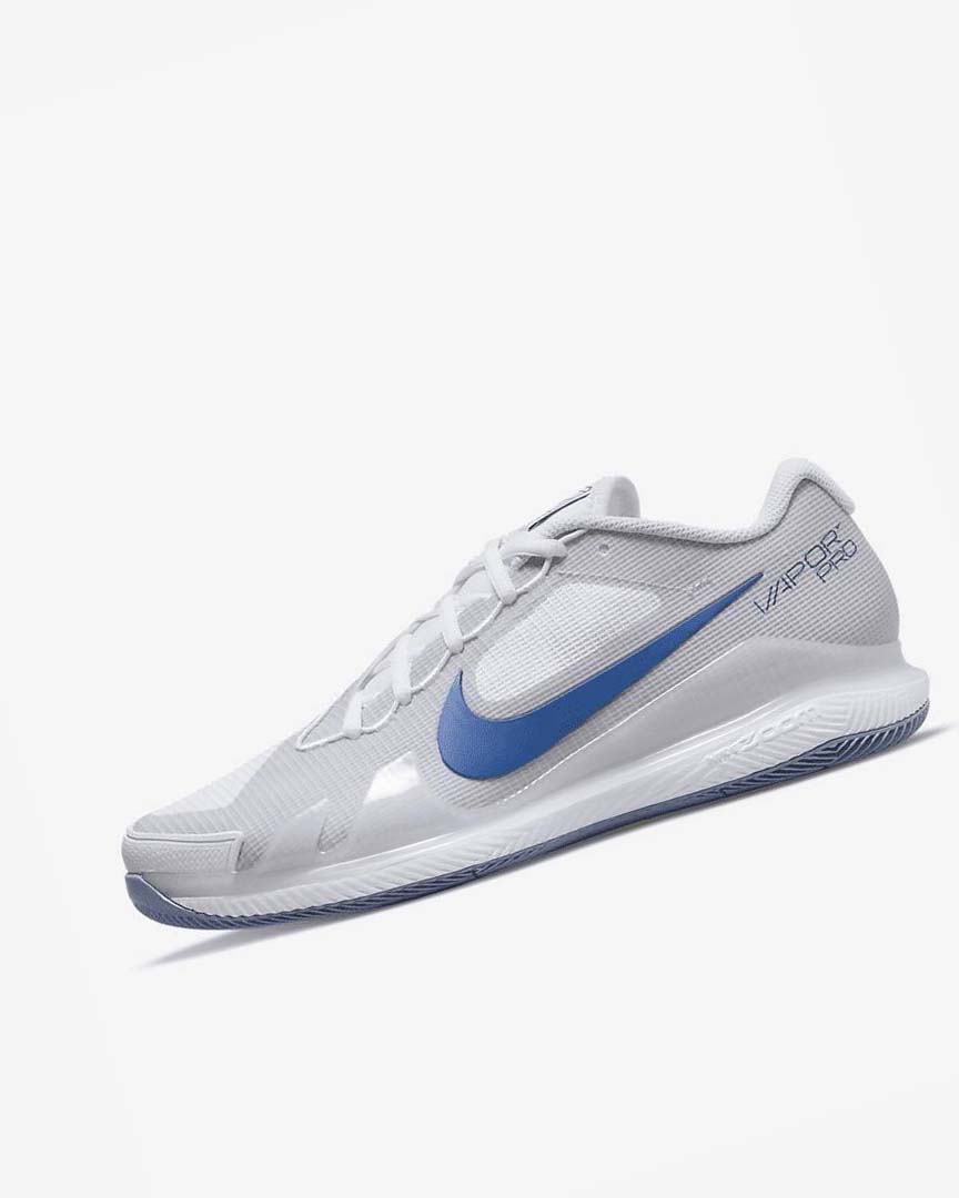 White / Grey / Navy Nike Court Air Zoom Vapor Pro Men\'s Tennis Shoes | CA_3248
