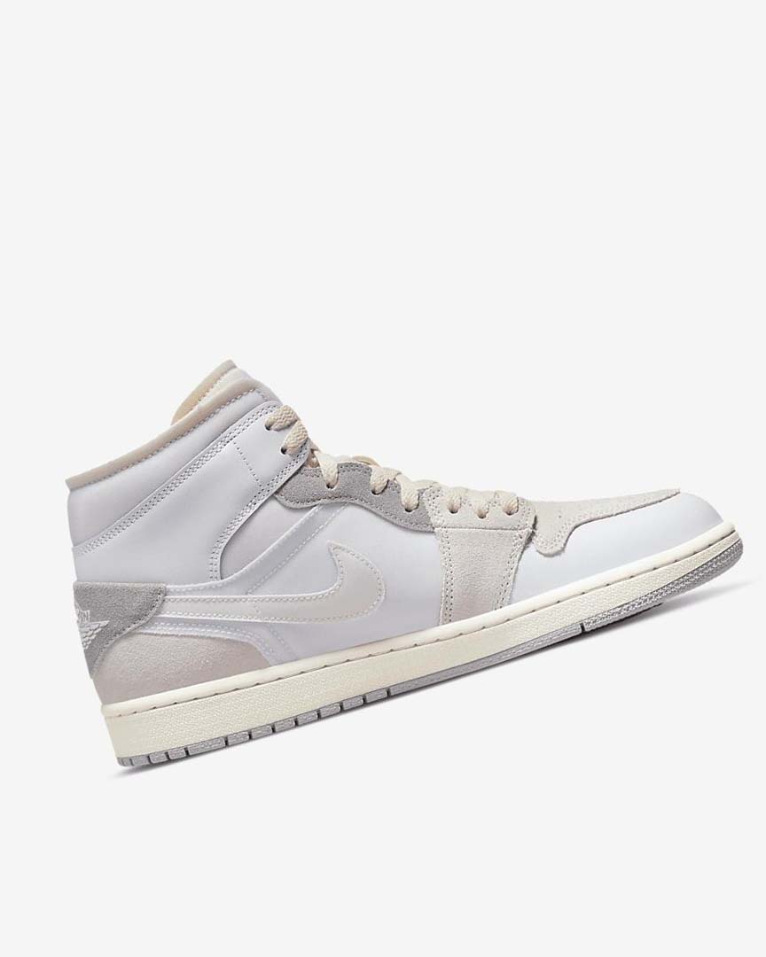 White / Grey Nike Air Jordan 1 Mid SE Craft Men's Sneakers | CA_4892