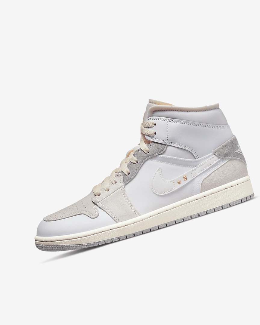 White / Grey Nike Air Jordan 1 Mid SE Craft Men\'s Sneakers | CA_4892