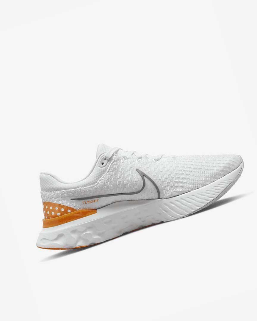 White / Grey Nike React Infinity Run Flyknit 3 Men's Running Shoes | CA_3217