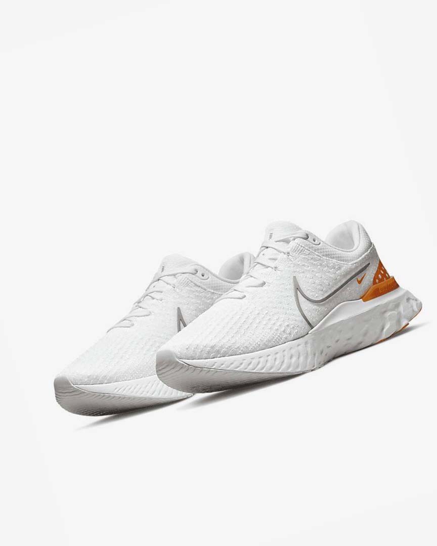 White / Grey Nike React Infinity Run Flyknit 3 Men's Running Shoes | CA_3217