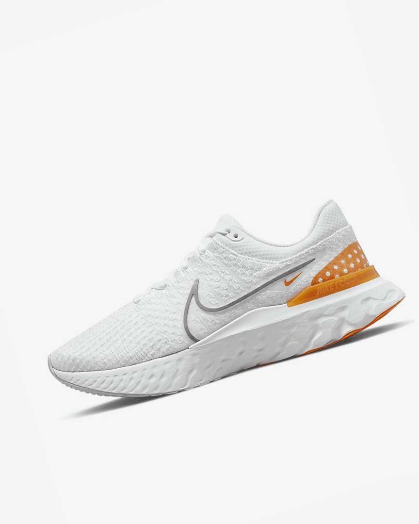 White / Grey Nike React Infinity Run Flyknit 3 Men\'s Running Shoes | CA_3217