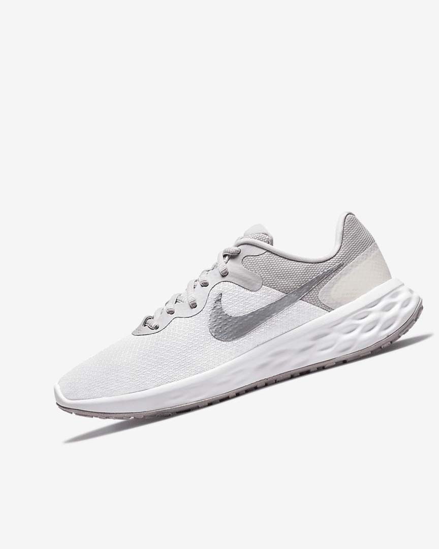 White / Grey Nike Revolution 6 Next Nature Premium Women\'s Running Shoes | CA_4998