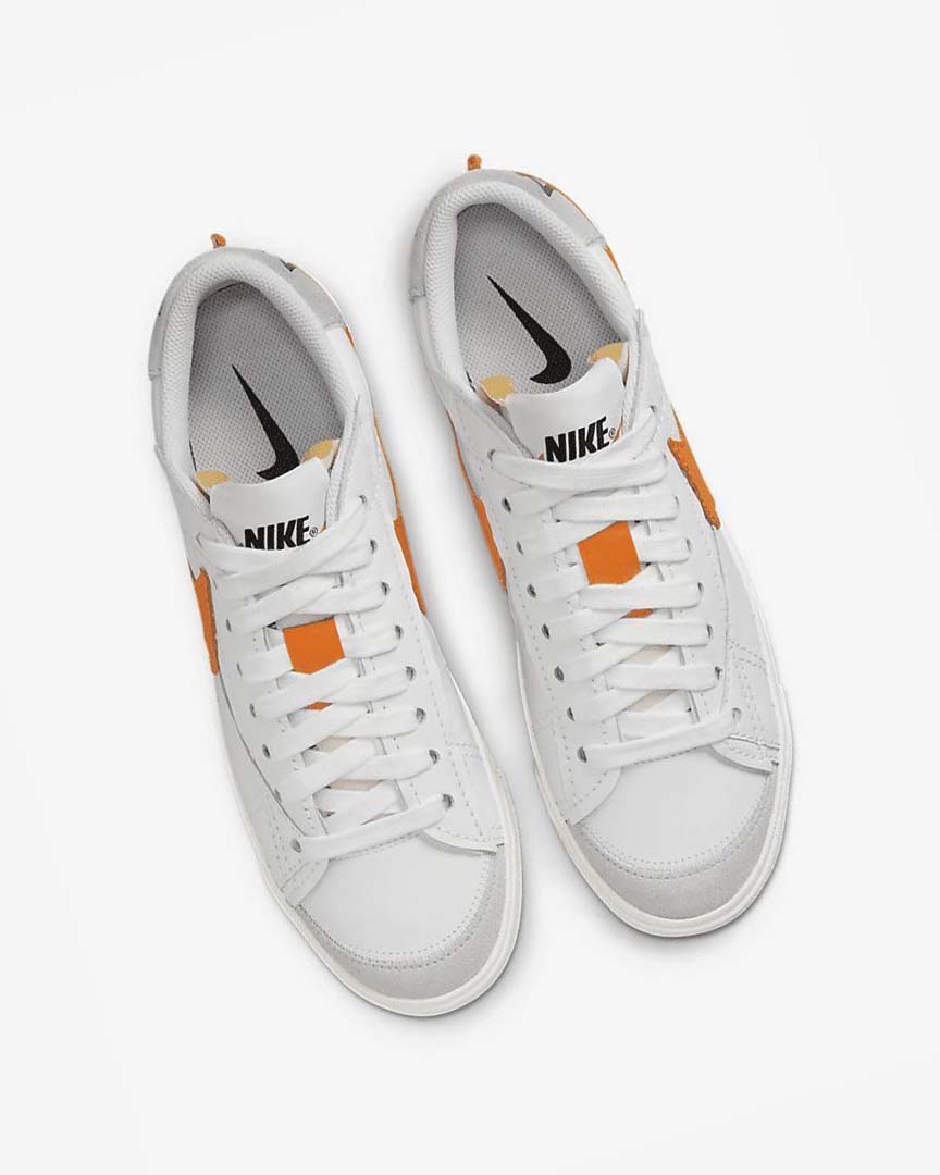 White / Grey / Orange Nike Blazer Low '77 Jumbo Men's Sneakers | CA_2511