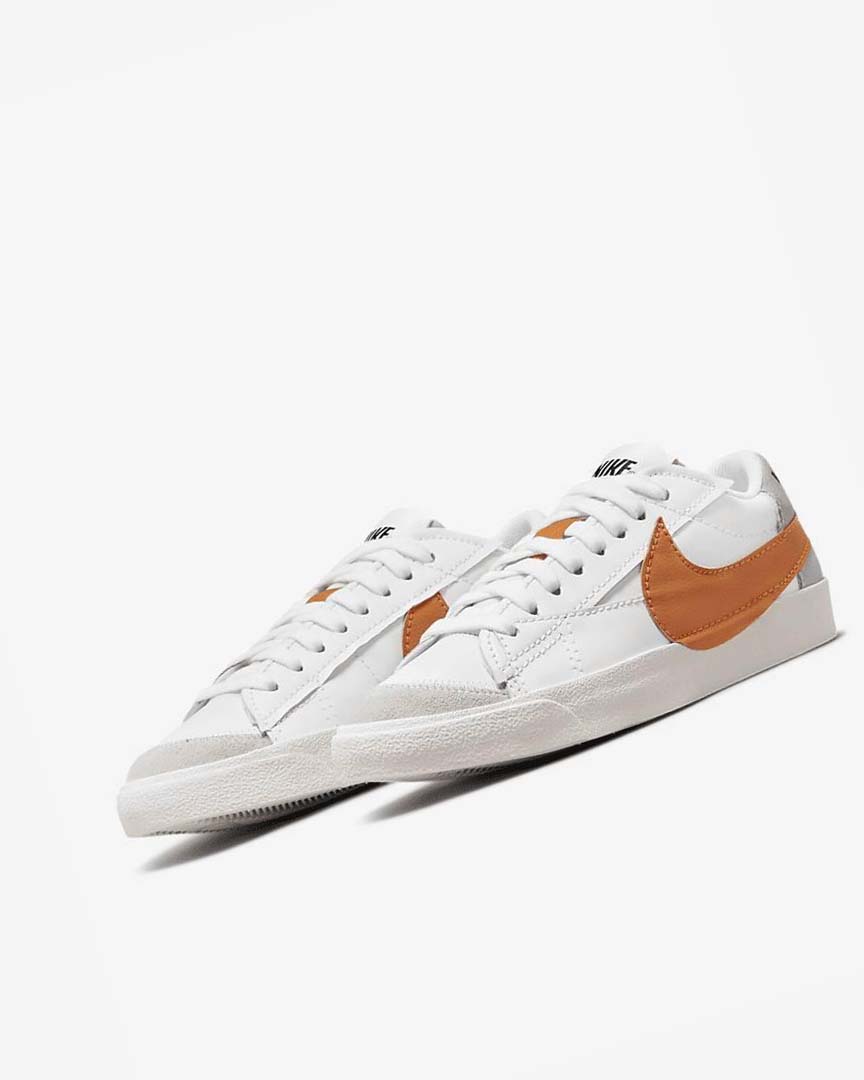 White / Grey / Orange Nike Blazer Low '77 Jumbo Men's Sneakers | CA_2511