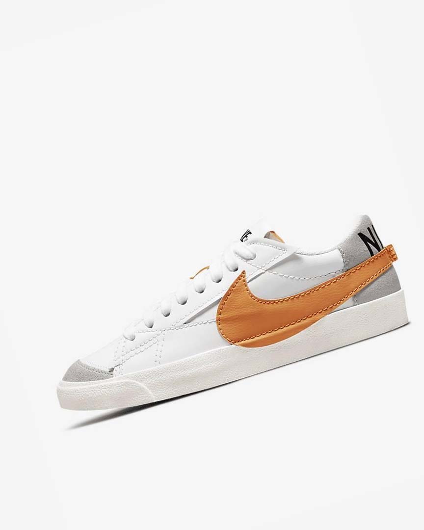 White / Grey / Orange Nike Blazer Low \'77 Jumbo Men\'s Sneakers | CA_2511