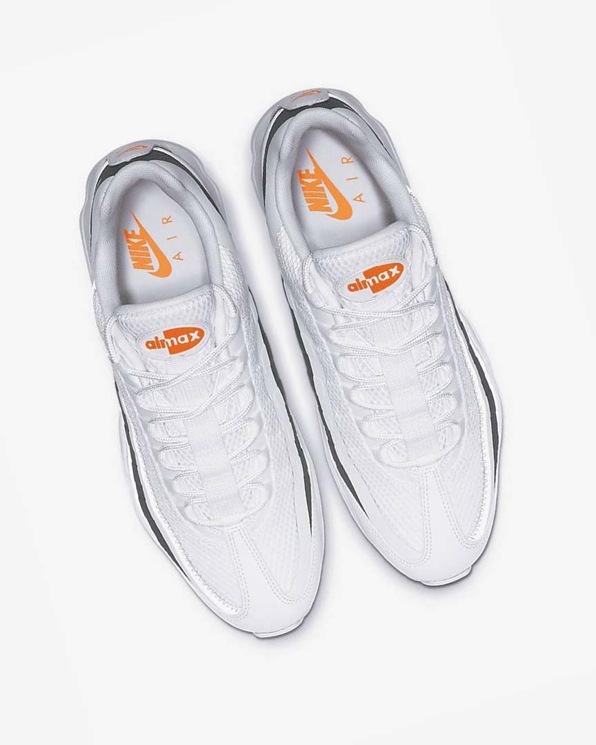 White / Grey / Orange / White Nike Air Max 95 Ultra Men's Casual Shoes | CA_5273