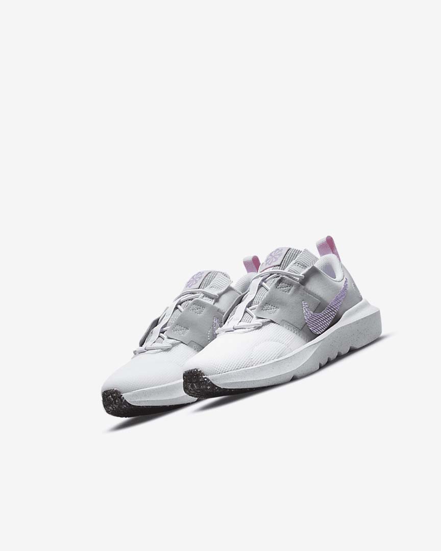 White / Grey / Pink / Purple Nike Crater Impact Girls' Sneakers | CA_3134