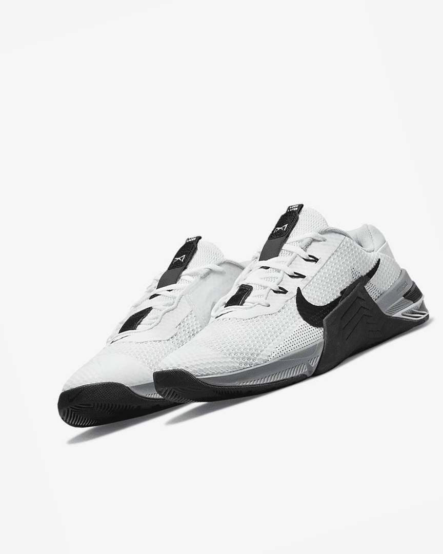 White / Grey / Platinum / Black Nike Metcon 7 Men's Training Shoes | CA_5533