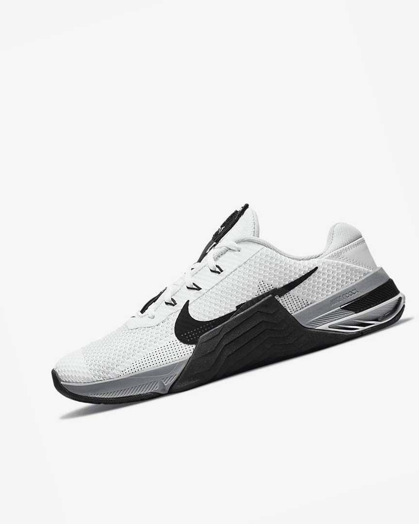 White / Grey / Platinum / Black Nike Metcon 7 Men\'s Training Shoes | CA_5533