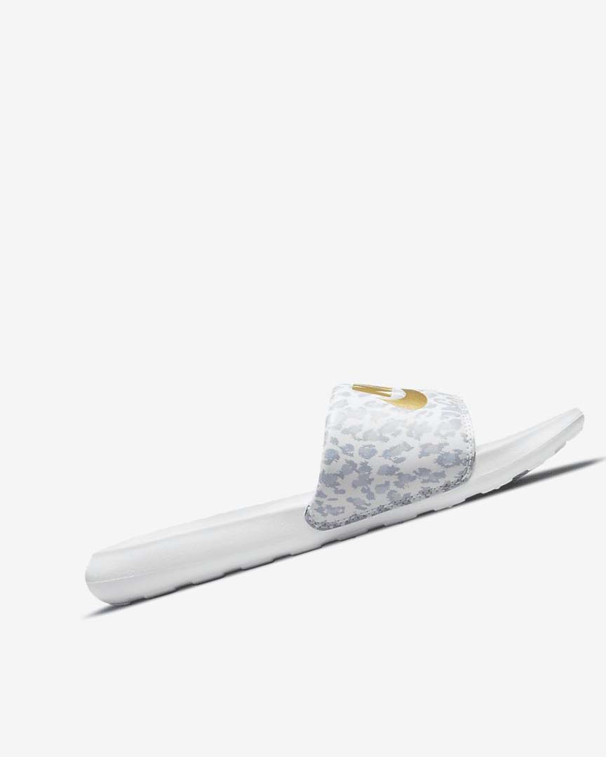White / Grey / Platinum / Metal Gold Nike Victori One Women's Slides | CA_4613
