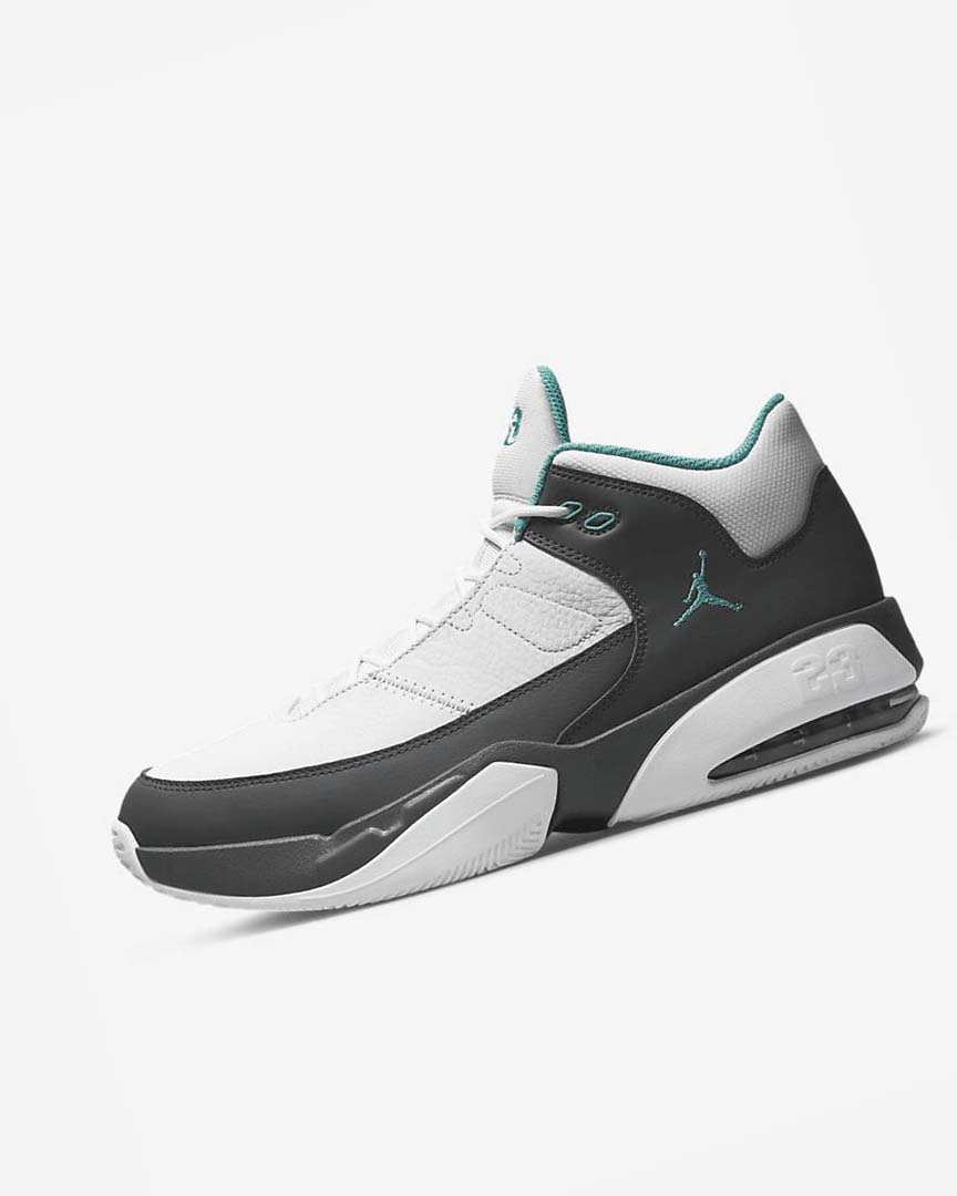 White / Grey / Turquoise Nike Jordan Max Aura 3 Men\'s Basketball Shoes | CA_5113