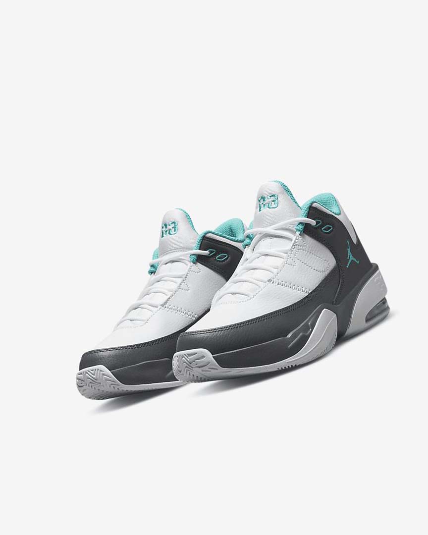 White / Grey / Turquoise Nike Jordan Max Aura 3 Boys' Basketball Shoes | CA_5448