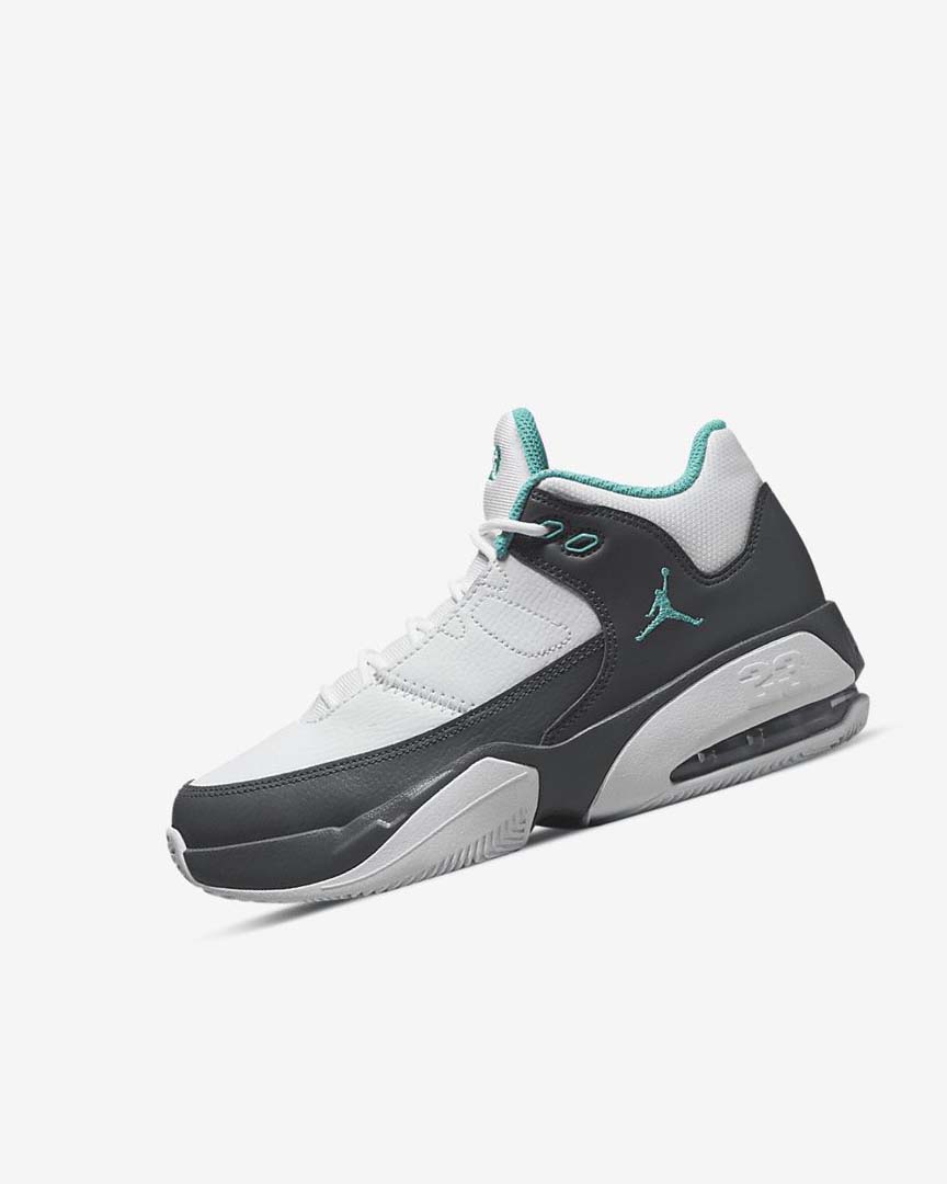 White / Grey / Turquoise Nike Jordan Max Aura 3 Boys\' Basketball Shoes | CA_5448