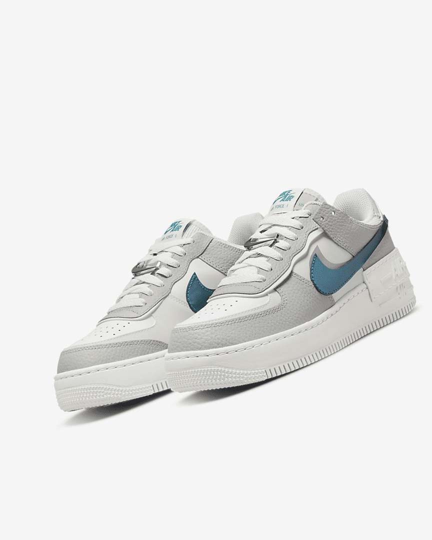 White / Grey / White Nike Air Force 1 Shadow Women's Sneakers | CA_2633