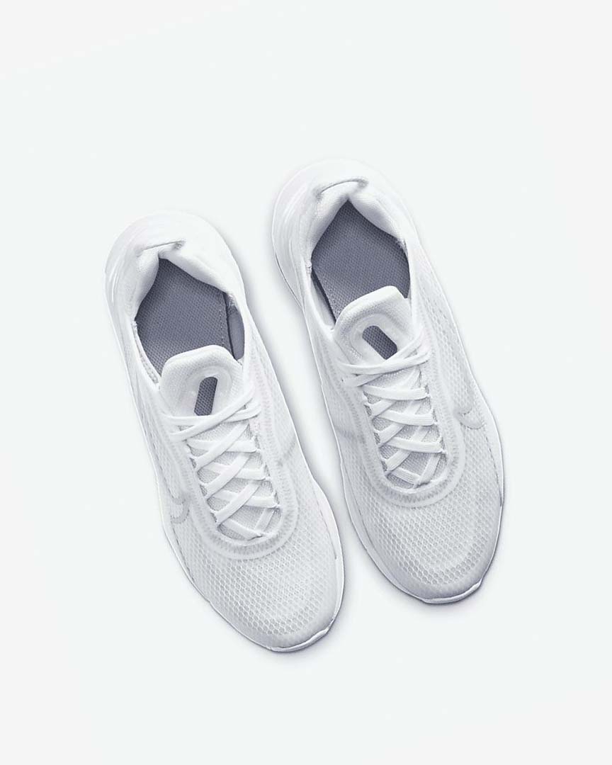 White / Grey / White / White Nike Air Max 2090 Girls' Casual Shoes | CA_2407