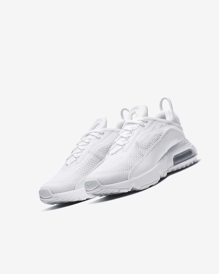 White / Grey / White / White Nike Air Max 2090 Girls' Casual Shoes | CA_2407