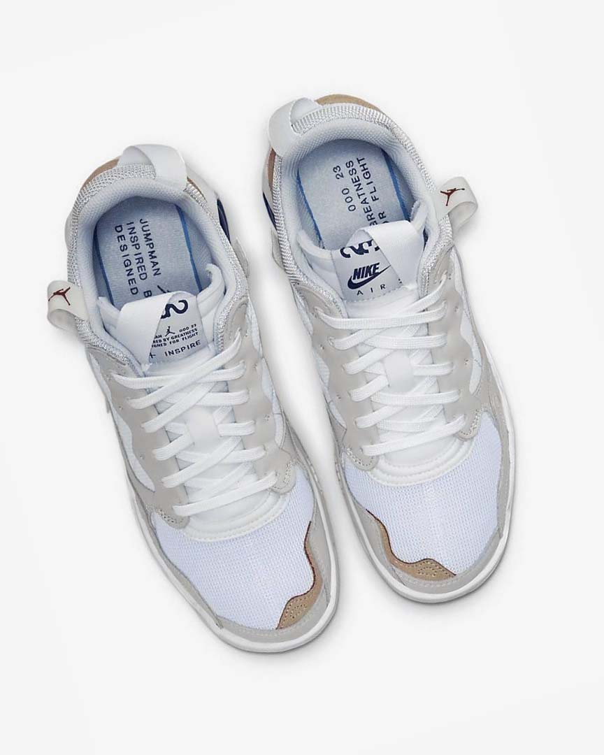 White / Khaki / Light Beige / Red Nike Jordan MA2 Men's Basketball Shoes | CA_3164