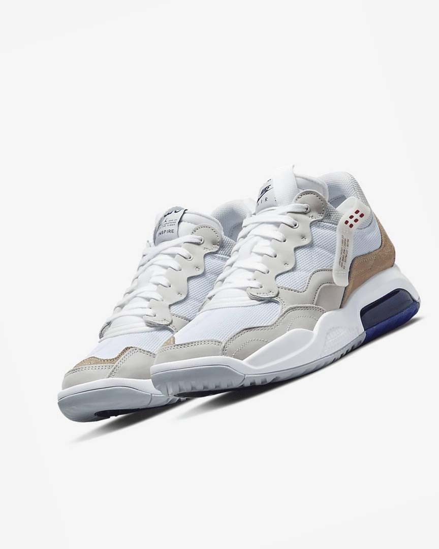 White / Khaki / Light Beige / Red Nike Jordan MA2 Men's Basketball Shoes | CA_3164