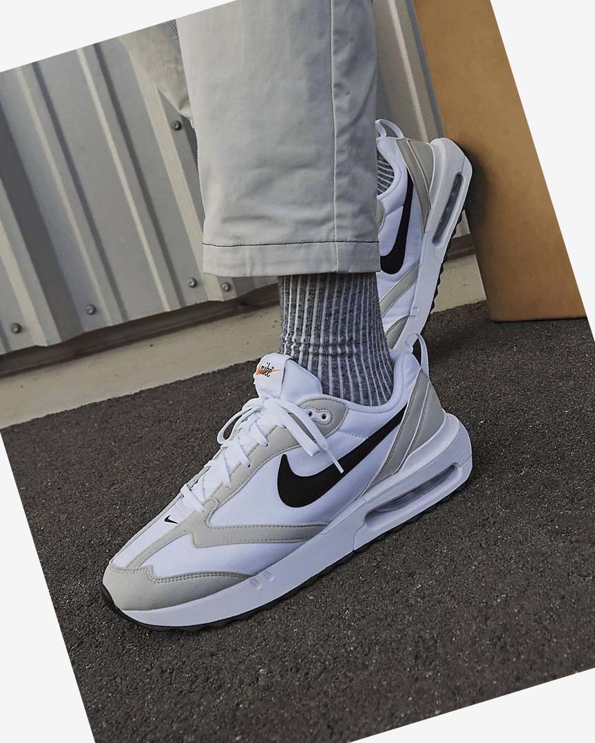 White / Light Beige / Black Nike Air Max Dawn Men's Sneakers | CA_4729